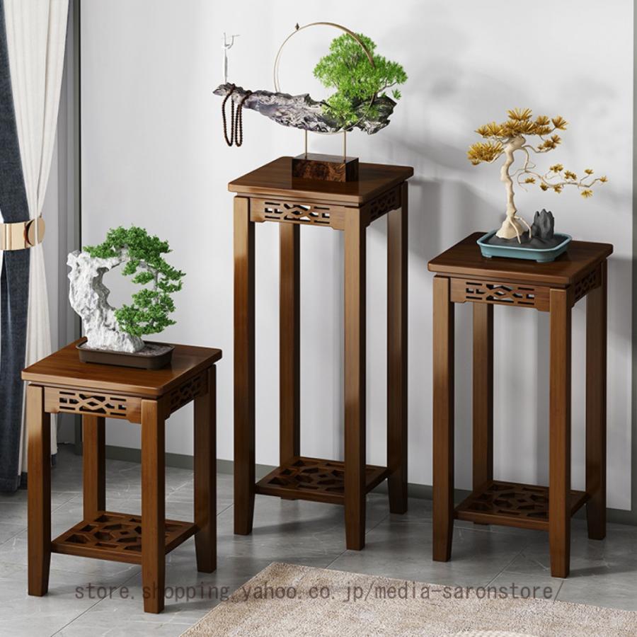 フラワースタンド 木製 アンティーク風 玄関 花台 レトロ