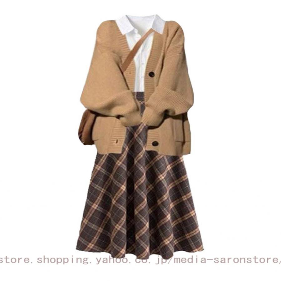 セットアップ レディース セーター プリーツスカート 学院風