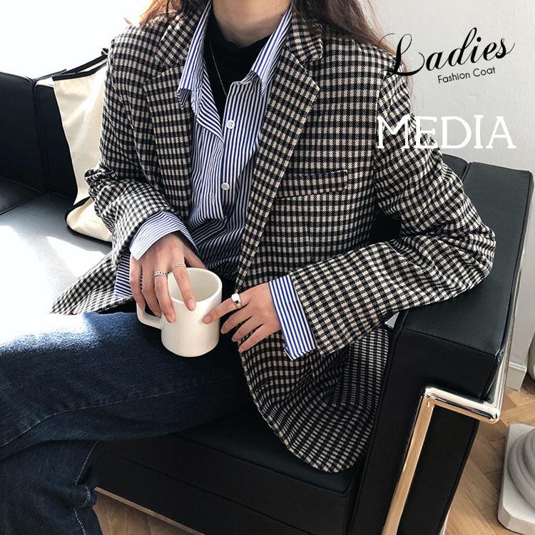 スーツ コート レディース ジャケット チェック 長袖 ショート アウター 送料無料 春 秋冬 新作 お洒落 大人 通勤 レディースコート Wfy059 メディアショッパーズサロン 通販 Yahoo ショッピング