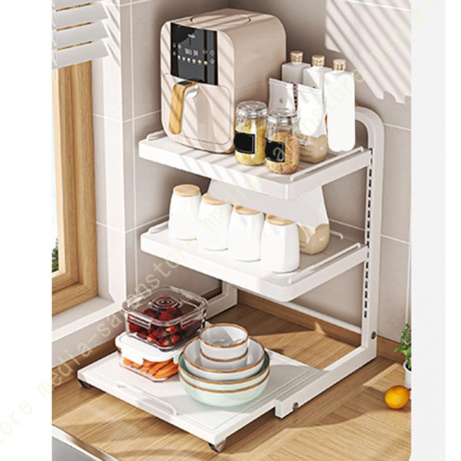 レンジラック レンジ上ラック 棚板高さ調節可 耐荷重 キッチン収納