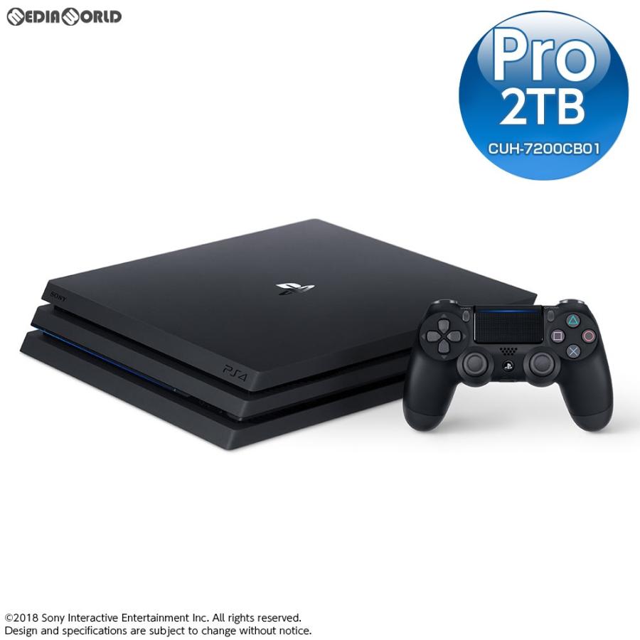 『中古即納』{本体}{PS4}プレイステーション4 プロ PlayStation4 Pro ジェット・ブラック 2TB(CUH-7200CB01)(20181121)｜media-world