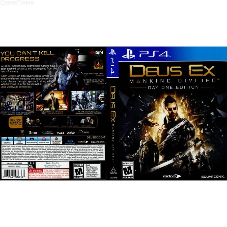 『中古即納』{PS4}Deus Ex： Mankind Divided(デウスエクス マンカインド・ディバイデッド)(北米版)(2101546)(20160823)｜media-world