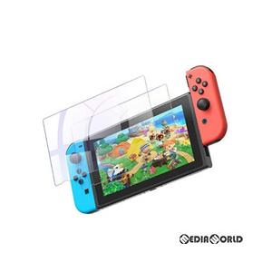『新品即納』{ACC}{Switch}Nintendo Switch用(ニンテンドースイッチ用) 液晶保護ガラスフィルム ブルーライトカット(2枚入) YOSH(GS101)(20201224)｜media-world