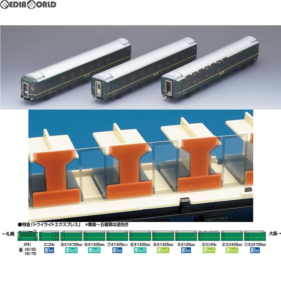 『新品』『お取り寄せ』{RWM}(再販)HO-093 JR 24系25形特急寝台客車(トワイライトエクスプレス)増結セットB(3両) HOゲージ 鉄道模型 TOMIX(トミックス)