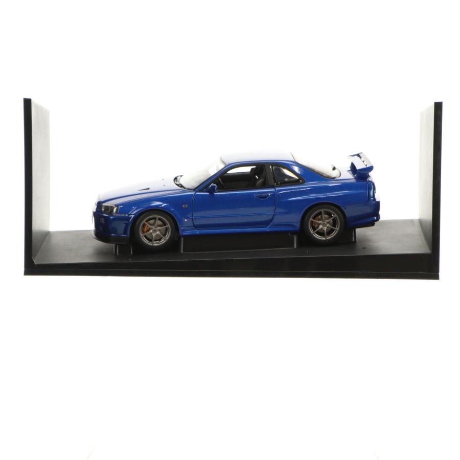 『中古即納』{MDL} 1/18 NISSAN SKYLINE(スカイライン) R34 GT-R V-SPEC II Bayside Blue 完成品 ミニカー(77331) AUTOart(オートアート)(19991231)の画像