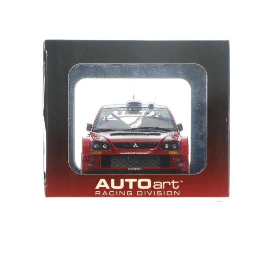 『中古即納』{MDL} RACING DIVISION 1/18 MITSUBISHI LANCER WRC05 RALLY OF MONTE CARLO NGK #9(レッド×シルバー) 完成品 ミニカー AutoArt(20071110)の画像