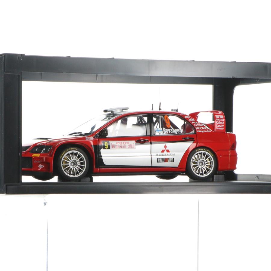 『中古即納』{MDL} RACING DIVISION 1/18 MITSUBISHI LANCER WRC05 RALLY OF MONTE CARLO NGK #9(レッド×シルバー) 完成品 ミニカー AutoArt(20071110)の画像