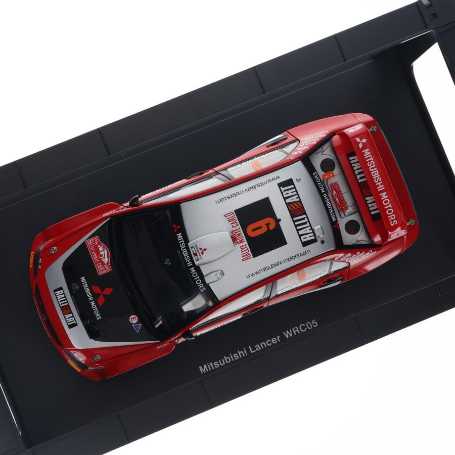 『中古即納』{MDL} RACING DIVISION 1/18 MITSUBISHI LANCER WRC05 RALLY OF MONTE CARLO NGK #9(レッド×シルバー) 完成品 ミニカー AutoArt(20071110)の画像