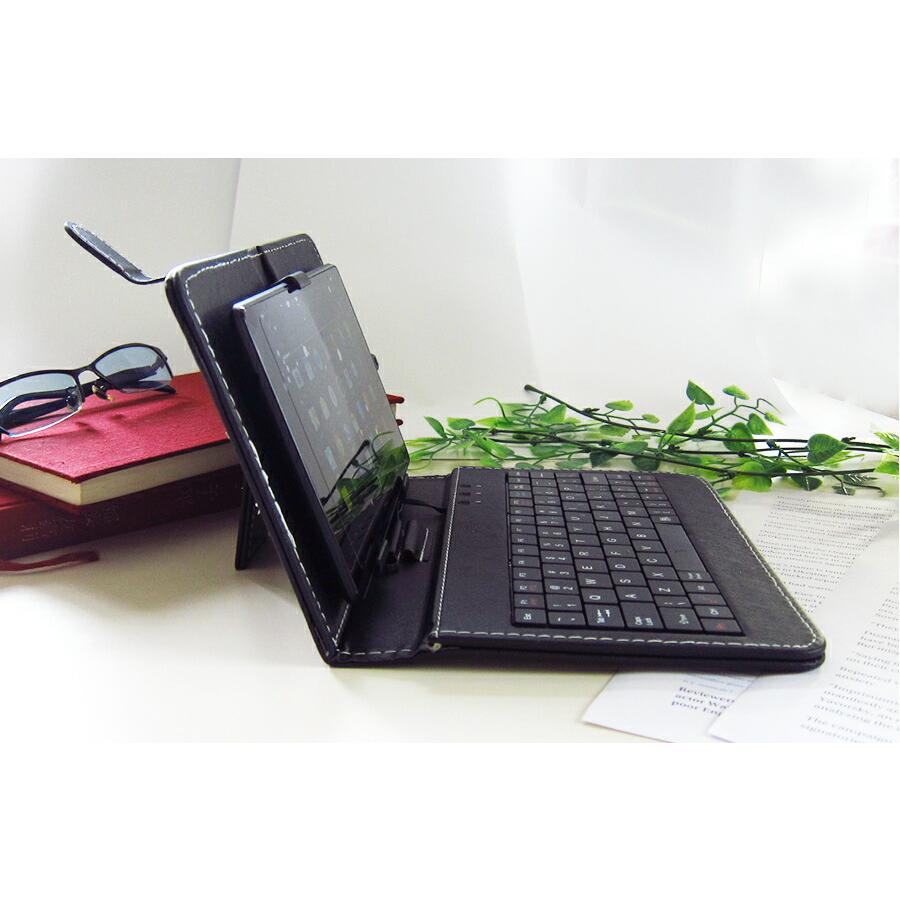 ASUS TransBook Mini T103HAF (10.1インチ) 機種で使える 指紋防止 クリア光沢 液晶保護フィルム と キーボード機能付き タブレットケース USBタイプ セット｜mediacover｜05