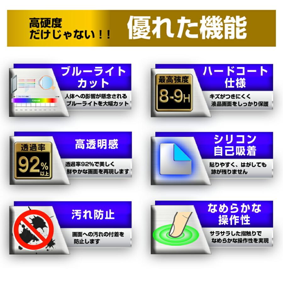 ゴルフナビ YGN4800/ユピテル 専用 強化 ガラスフィルム と 同等の 高硬度9H ブルーライトカット クリア光沢 液晶保護フィルム｜mediacover｜03