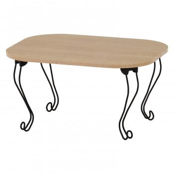 不二貿易 C/D:38714 ねこ脚テーブル 6048 ナチュラル(木目