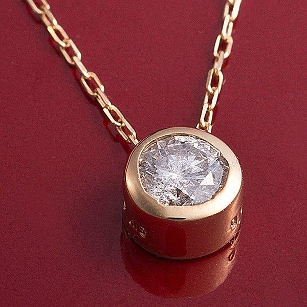 K18YG 0.15ｃｔダイヤモンドフクリンペンダント