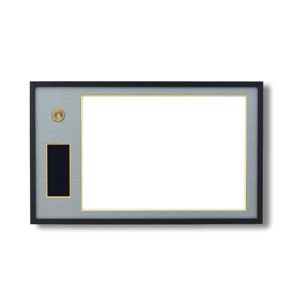 日本製 叙勲額 フレーム 褒賞サイズ 517×367mm 黒 グレードンス 化粧箱 黄袋入り 褒賞勲章額 フレーム 額縁 額