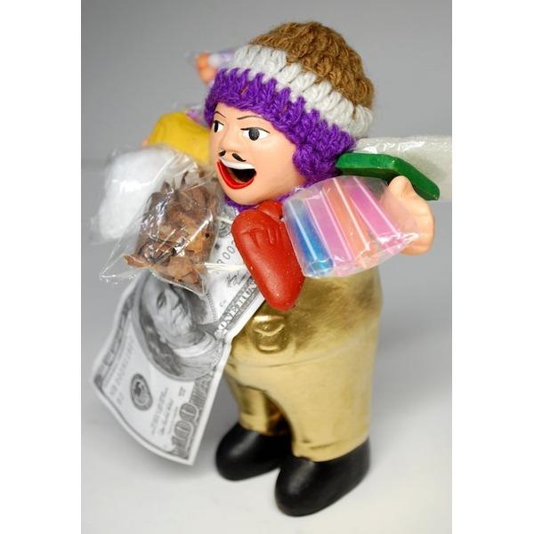 エケコ人形15cm〕ゴールド （ペルー直輸入） アクセサリー類指定不可