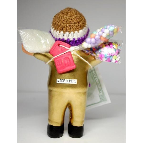 エケコ人形15cm〕ゴールド （ペルー直輸入） アクセサリー類指定不可