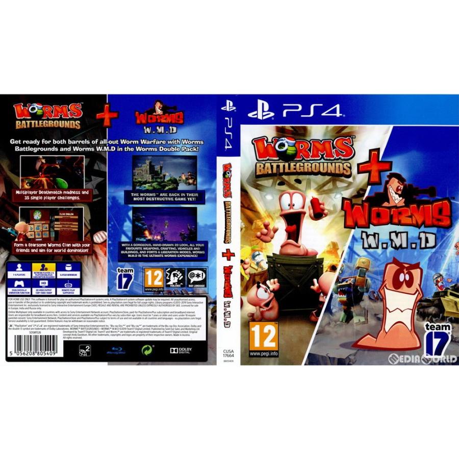 『中古即納』{PS4}Worms Battlegrounds + Worms W.M.D(EU版)(CUSA-17664)(20191112)｜mediaworld-plus