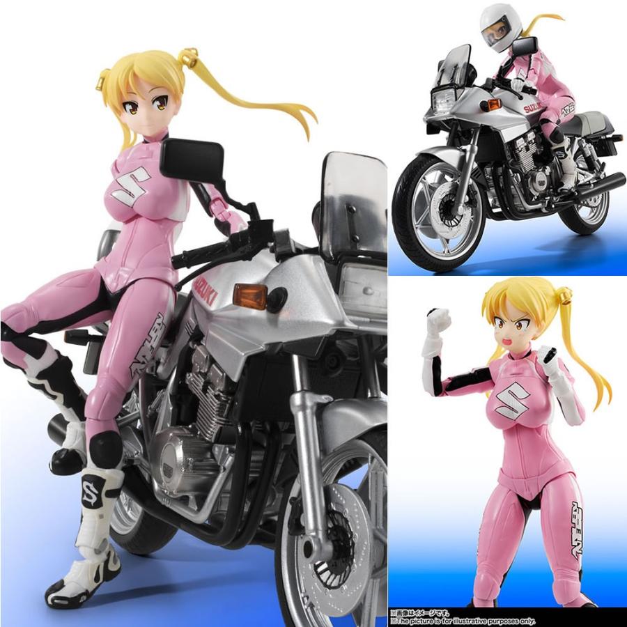 特価⇒『新品即納』{FIG}S.H.Figuarts(フィギュアーツ) 鈴乃木凜(ライダースーツ)&GSX 400S KATANA ばくおん!! 完成品 フィギュア バンダイ(20160826)｜mediaworld-plus