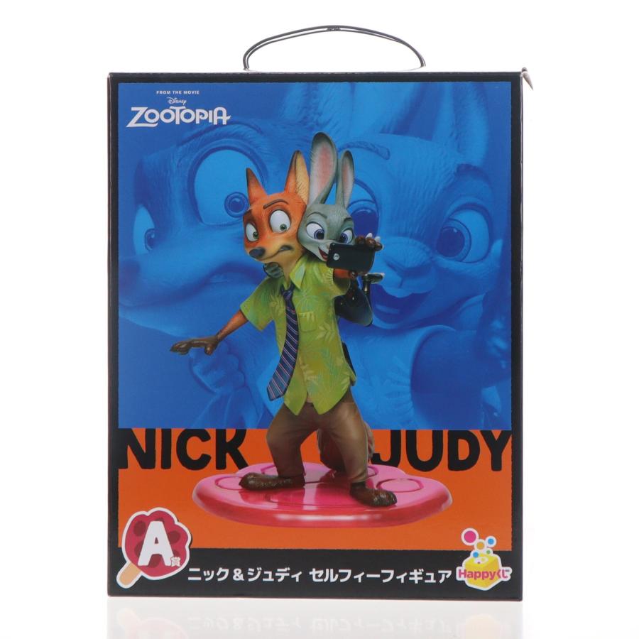 ズートピアHappyくじ A賞　ニック&ジュディ　セルフィーフィギュア 中古即納』{FIG} A賞 ニック・ワイルド＆ジュディ・ホップス