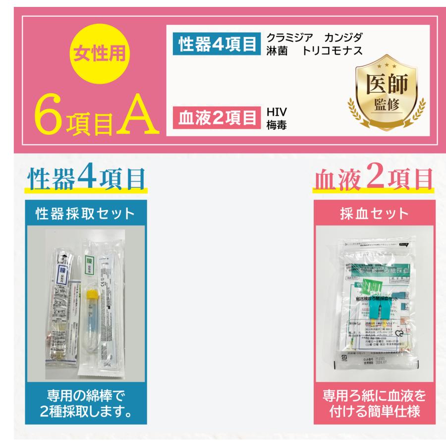 性病検査キット 女性用 6項目A 性病 検査 : 株式会社メディカル