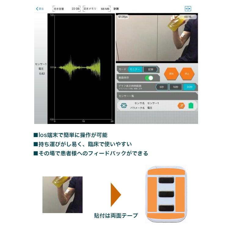 【信頼の日本製】筋電計測 TS-MYO Bluetooth iOS 専用アプリ 筋電図解析 高品質センサー｜medical-myt｜03