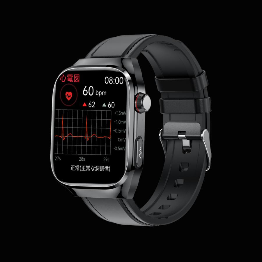 MedicTec AI Watch 2Pro 高精度 脈波測定 不整脈の検出 家族見守り機能  心臓の健康を監視 SpO2 運動自動識別機能 通話機能 転倒検知 IP67  iPhone Android対応の画像