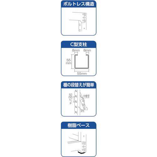 公式セールサイト ＴＲＵＳＣＯ Ｍ３型中量棚 ９００Ｘ５７１ＸＨ２４００ ６段 単体 ネオグレー 1台