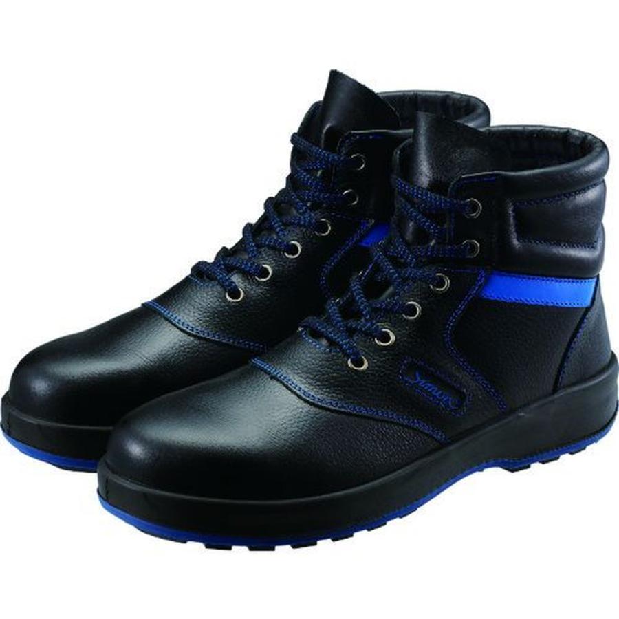 シモン 安全靴 編上靴 ＳＬ２２−ＢＬ黒／ブルー ２３．５ｃｍ 1足
