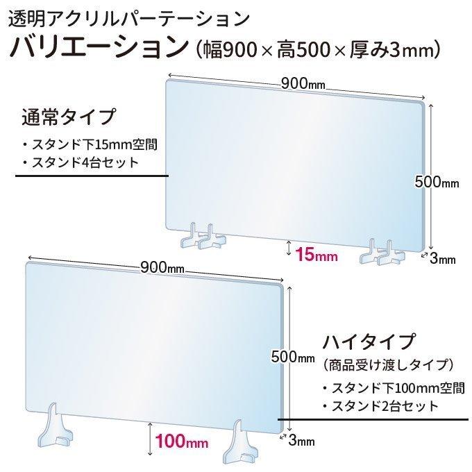 アクリル板 コロナ対策 アクリルパーテーション 900×500 ハイタイプ(商品受け渡しタイプ) おすすめ｜medlf｜08