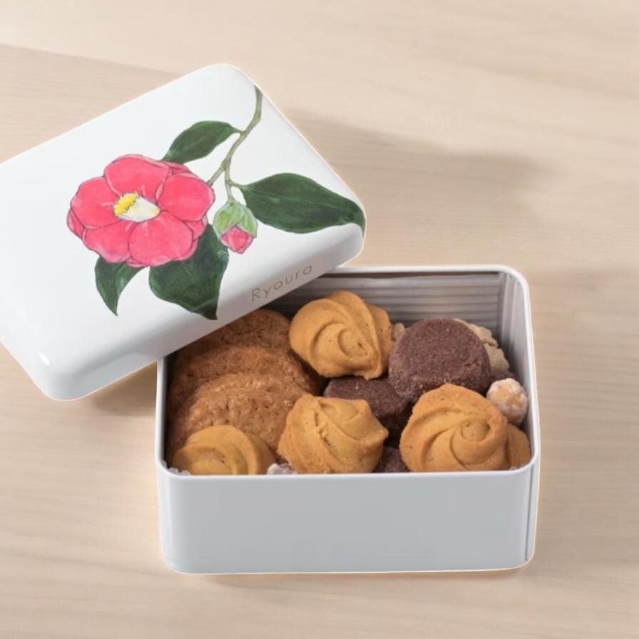 リョウラ サブレアソルティ つばき缶（130g） 母の日 : オカイモノ