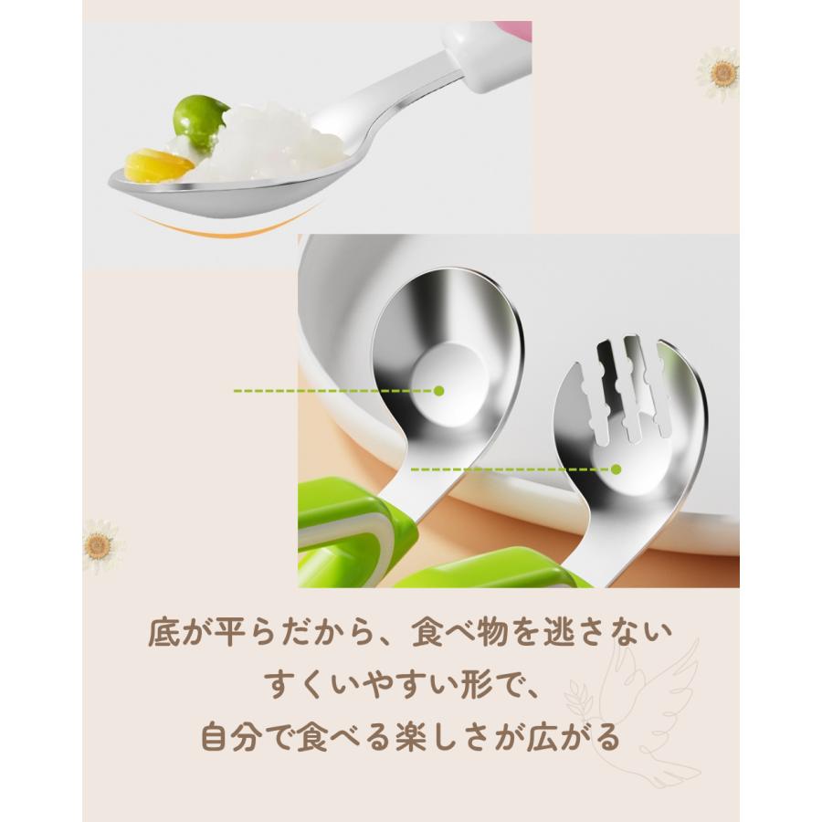 キッズカトラリー スプーンフォーク 食洗機対応 ２点セット カトラリー スプーンフォークセット 子供用 赤ちゃん ベビー キッズ 握りやすい 持ち運び ケース付き |  | 07