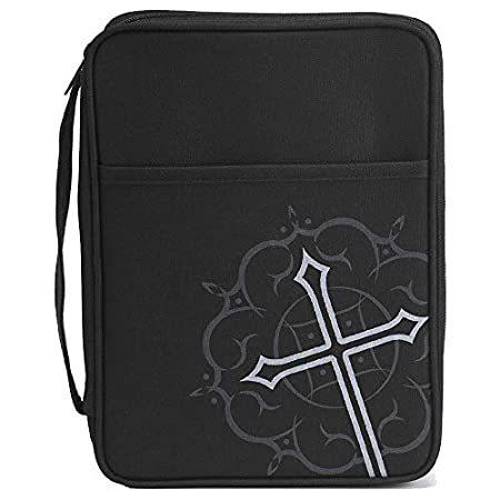 卸し売り購入 Black Medallion Large Handle, with Cover Bible Nylon Pocket and Cross ブックカバー