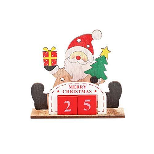 限定版 クリスマス木製アドベントカレンダー Amosfun サンタデザイン お祭りホームテーブルオ ブロック カレンダー 永久カウントダウン 再利用可能 卓上 カレンダー Proksi Si