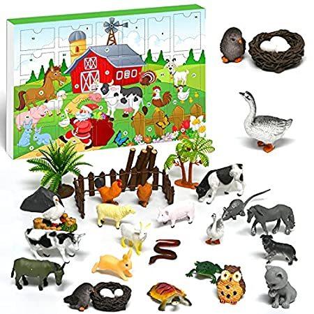 アウトレット Movinpe ファーム ワールド アドベントカレンダー 子供用 21年 クリスマス 24種類のリアルな動物フィギュア プレイセット クリスマスホ 好評販売中 Skm Dilmil Padang Go Id