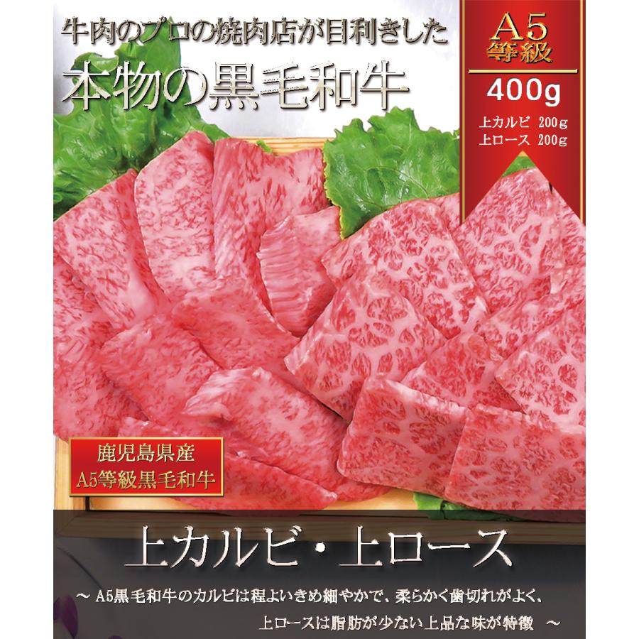 【A5等級 黒毛和牛 ギフト お取り寄せ 焼肉 グルメ】黒毛和牛二種盛り” 上カルビ・上ロース ” 計400g｜meet-store