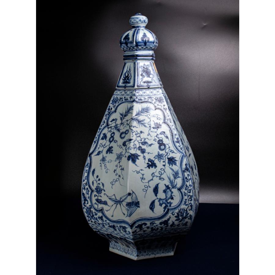 染付蓋付壷 中国美術 陶磁器 染付 青花 元時代 明時代 決算大特価