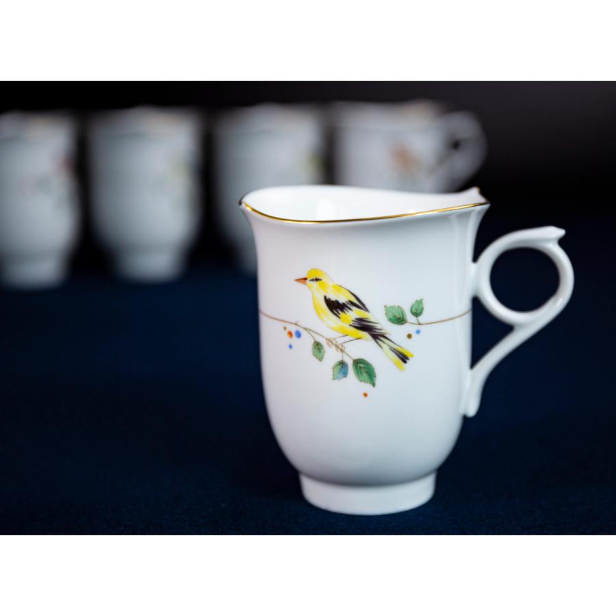 【秘色】マイセン希少品！Meissen バード＆鳥　カップ 6点セット  底部に窯印　西洋美術　西洋陶磁器・マイセン_8