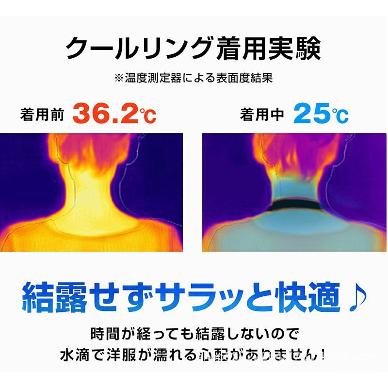 ネッククーラー スポットクーラー クールリング アロマ付き 蚊よけ ネックパック 24℃自然凍結 ズレない ペンタゴン型 アイスリング 冷感グッズ 首掛け ひんやり｜meeting｜05