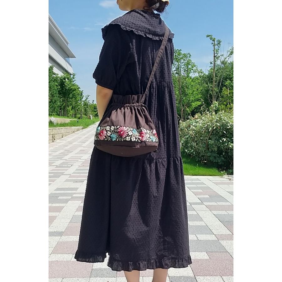 インド刺繍リボン巾着ショルダーバッグ : Mefelia - 通販 インド刺繍リボン巾着ショルダーバッグ : Mefelia - 通販