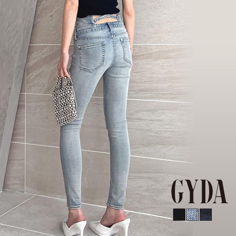 GYDA（ジェイダ） H/W ウエストクロススキニーデニムパンツ