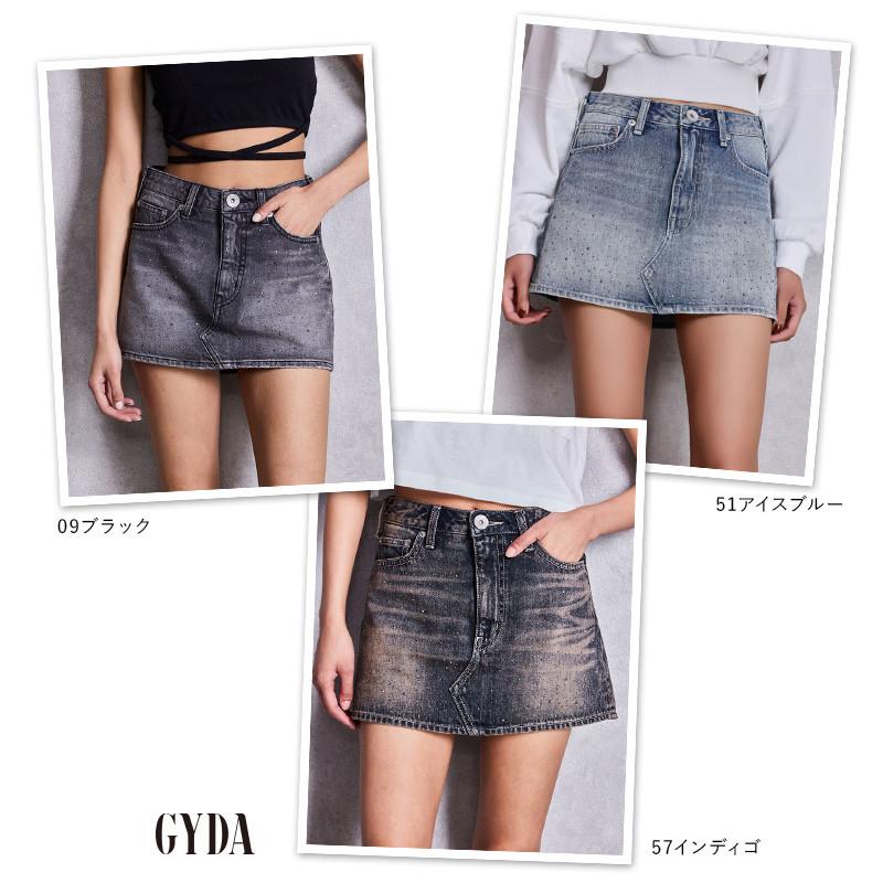 GYDA（ジェイダ） bijouデニムスカートライクショートパンツ