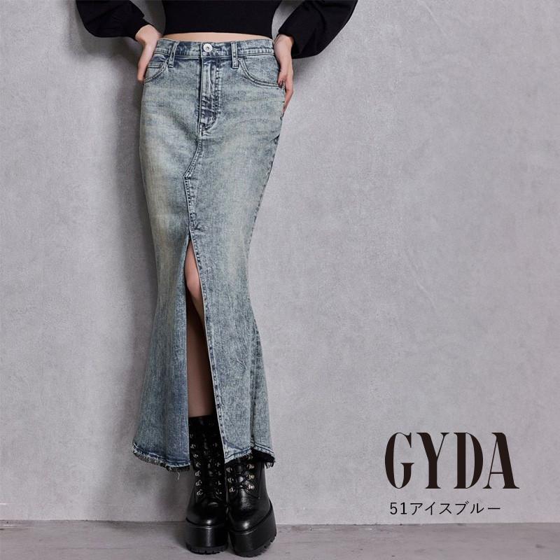 GYDAデニム　マーメイド　スリット　スカート　タグ付き GYDA（ジェイダ） ハイウエストHEM LACEマーメイドデニムスカート