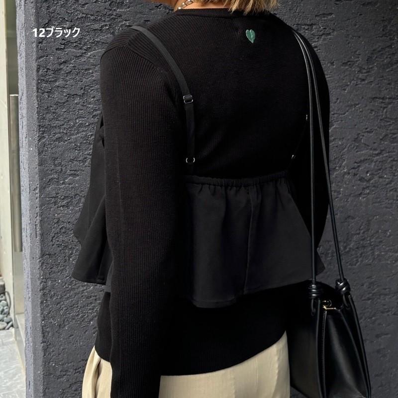 ワンポイント刺繍RIBニット  ROSIEE ロージー RO81249 rosiee レディース トップス ニット シンプル スリム フリーサイズ 白 オフホワイト グレー ブラック | ROSIEE | 02