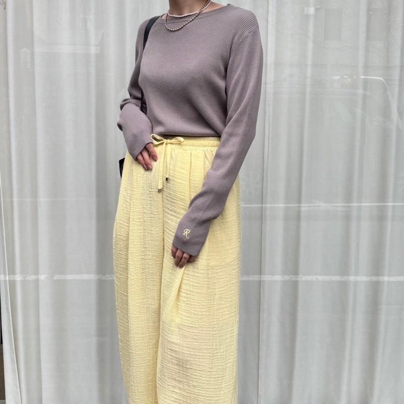 ワンポイント刺繍RIBニット  ROSIEE ロージー RO81249 rosiee レディース トップス ニット シンプル スリム フリーサイズ 白 オフホワイト グレー ブラック | ROSIEE | 05