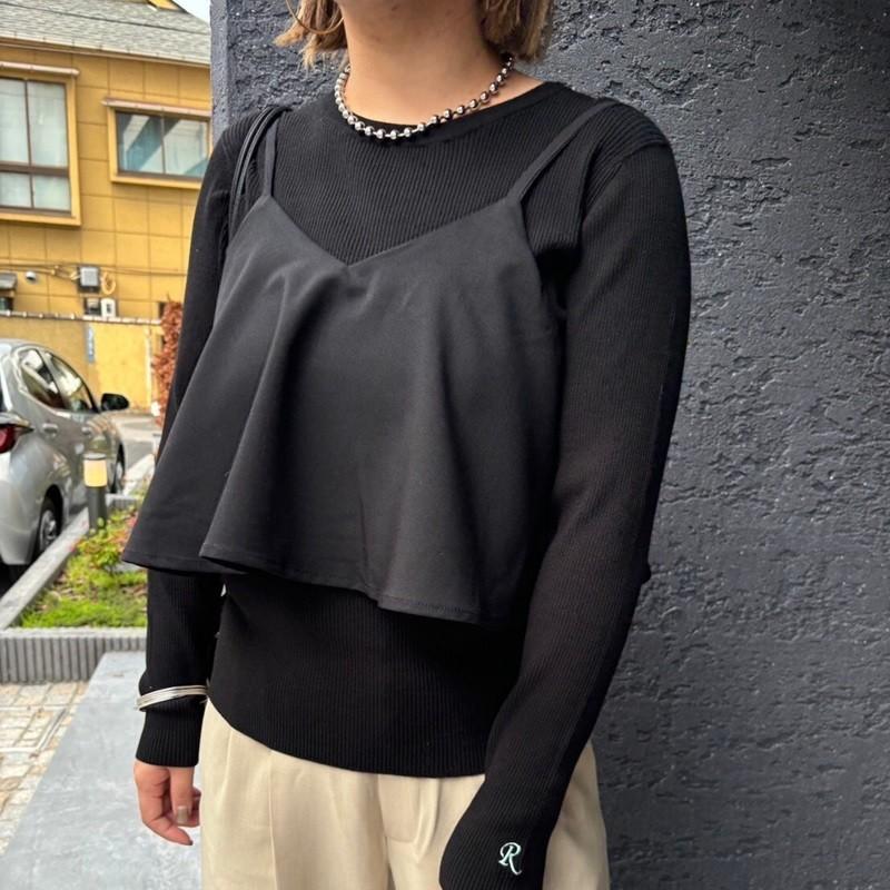 ワンポイント刺繍RIBニット  ROSIEE ロージー RO81249 rosiee レディース トップス ニット シンプル スリム フリーサイズ 白 オフホワイト グレー ブラック | ROSIEE | 09