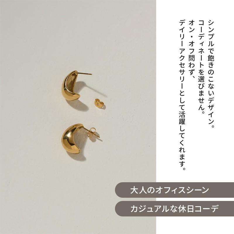 ドロップ シェイプ フープ ステンレス ピアス GOLDY ゴールディ 1230511 goldy アクセサリー レディース 女性 シルバー ゴールド アレルギー対応 変色しにくい | GOLDY | 06