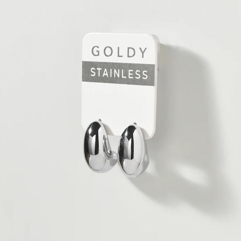 ドロップ シェイプ フープ ステンレス ピアス GOLDY ゴールディ 1230511 goldy アクセサリー レディース 女性 シルバー ゴールド アレルギー対応 変色しにくい | GOLDY | 07