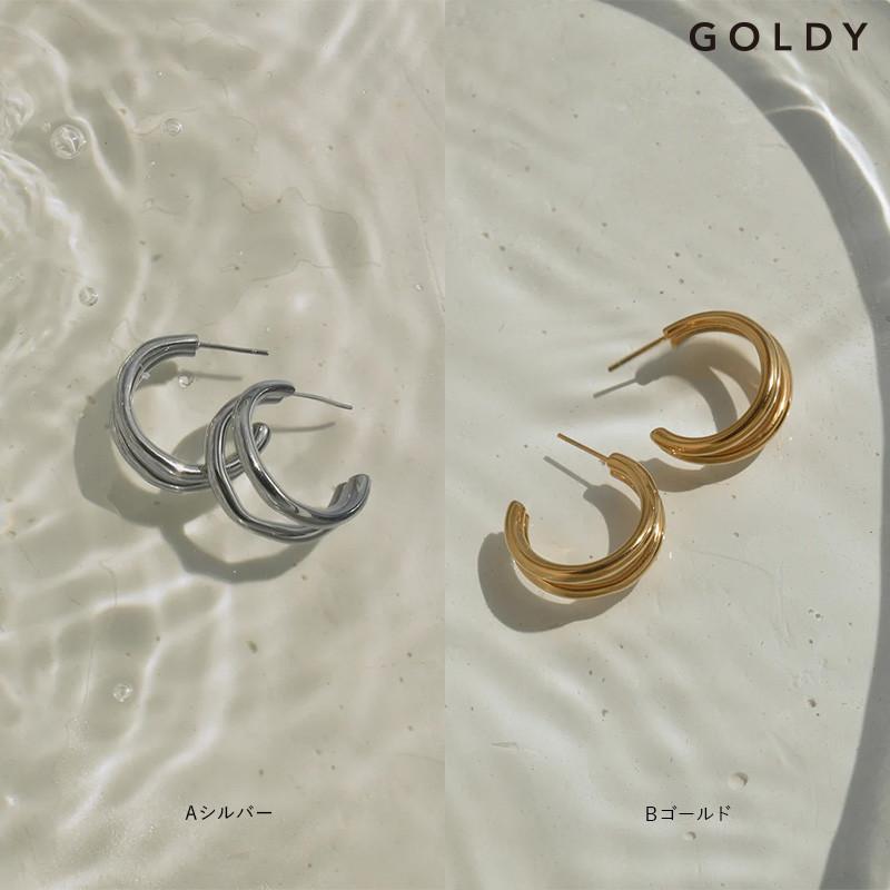 ダブル ライン フープ ステンレス ピアス GOLDY ゴールディ 1230514 goldy アクセサリー レディース 女性 メンズ 男性 シルバー ゴールド 両耳用 フープピアス | GOLDY | 07