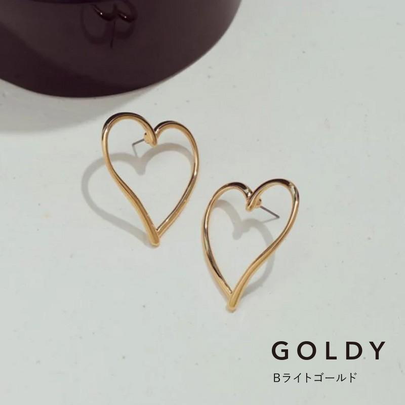 ワイド ハート ライン ピアス GOLDY ゴールディ 1230702 goldy アクセサリー  レディース 女性 シルバー ゴールド  マット 艶消し チタンポスト | GOLDY | 02
