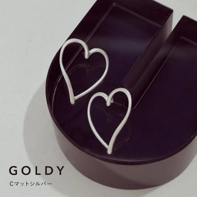 ワイド ハート ライン ピアス GOLDY ゴールディ 1230702 goldy アクセサリー  レディース 女性 シルバー ゴールド  マット 艶消し チタンポスト | GOLDY | 03