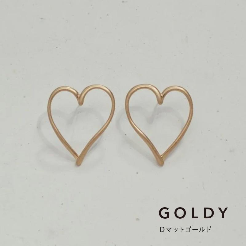 ワイド ハート ライン ピアス GOLDY ゴールディ 1230702 goldy アクセサリー  レディース 女性 シルバー ゴールド  マット 艶消し チタンポスト | GOLDY | 04